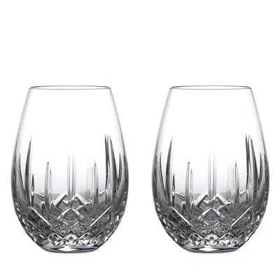 WATERFORD LISMORE NOUVEAU STEMLESS RED GLASSES, SET OF 2