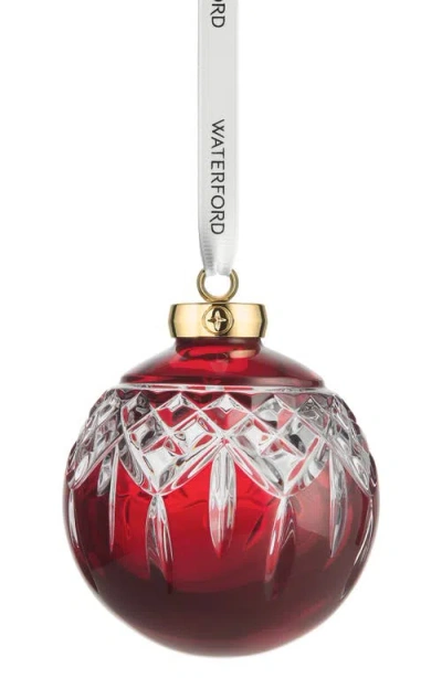 WATERFORD WATERFORD LISMORE RED BAUBLE CRYSTAL ORNAMENT