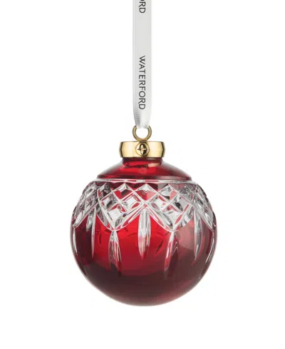 Waterford Lismore Red Bauble Ornament In Multi