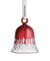 Waterford Lismore Red Bell Crystal Ornament In Red
