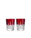 Waterford Lismore Red Double Old Fashioned Glasses, Set Of 2 In Red