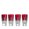 Waterford Lismore Set Of Four Shot Crystal Glasses 55ml In Red