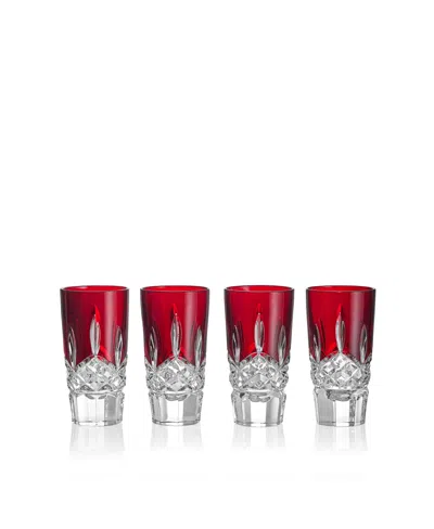 Waterford Lismore Red Shot Glass, Set Of 4