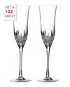 Waterford Lismore Set Of Two 8oz Essence Flute In Transparent