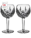 Waterford Lismore Set Of Two 8oz Wine Balloons With $20 Credit