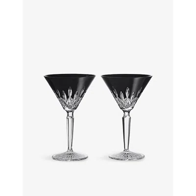 WATERFORD LISMORE SET OF TWO CRYSTAL GLASS MARTINI GLASSES 220ML