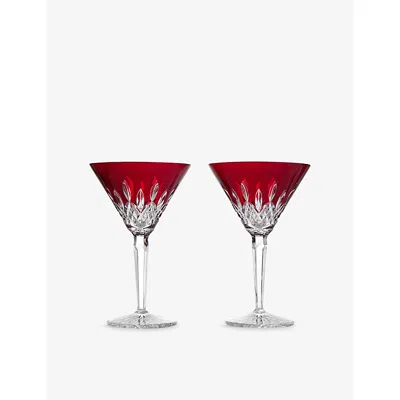 WATERFORD LISMORE SET OF TWO CRYSTAL-GLASS MARTINI GLASSES 220ML