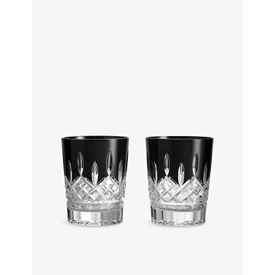 Waterford Lismore Set Of Two Crystal Glass Tumblers 310ml In Black