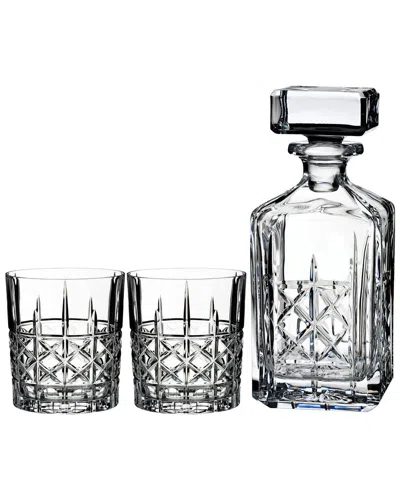 Waterford Marquis By  3pc Brady Decanter & Dof Set In Transparent