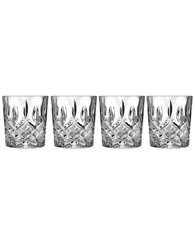 Waterford Markham Double Old Fashion Crystal Tumblers Set Of Four In White
