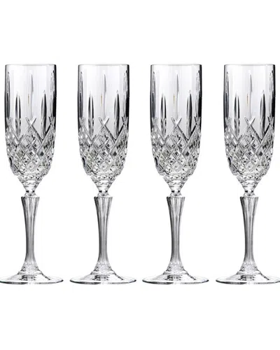 Waterford Marquis By  Set Of 4 Markham Flutes In Transparent