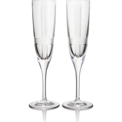 Waterford Marquis Vector Set Of 2 Crystal Champagne Flutes In Transparent