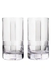 Waterford Marquis Vector Set Of 2 Crystal Highball Glasses In Transparent