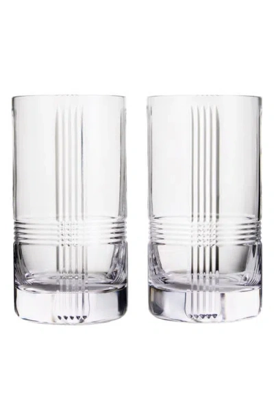 Waterford Marquis Vector Set Of 2 Crystal Highball Glasses In Transparent