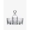 Waterford Mastercraft Irish Lace Crystal-glass Decanter Set In Transparent