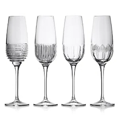 Waterford Mixology Champagne Flute, Mixed Set Of 4 In Clear