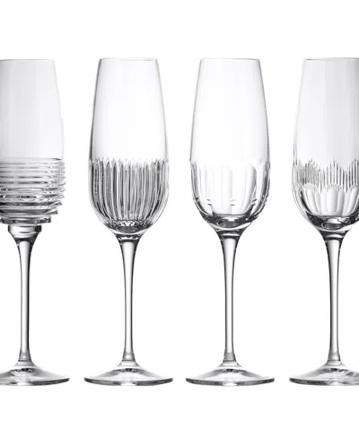 WATERFORD MIXOLOGY FLUTE 11OZ, MIXED SET OF 4