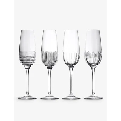 WATERFORD MIXOLOGY MIXED CRYSTAL FLUTE GLASSES 335ML SET OF FOUR