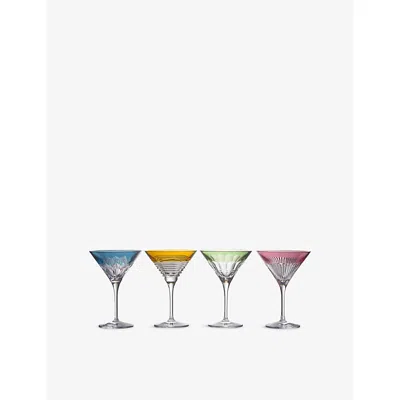 Waterford Mixology Mixed Crystal Martini Glasses 250ml Set Of Four In Multi