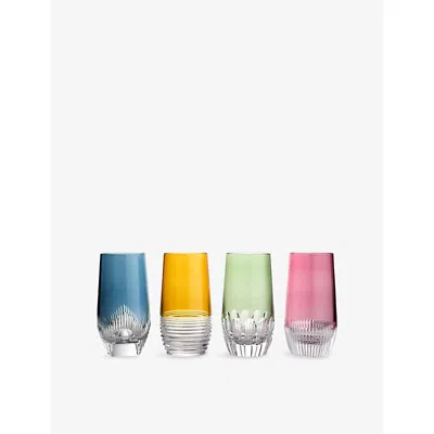 Waterford Mixology Mixed Hiball Crystal Glasses 430ml Set Of Four In Multi