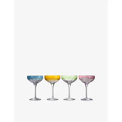 Waterford Mixology Mixed Large Coupe Crystal Glasses 280ml Set Of Four In Multi