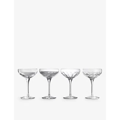 Waterford Mixology Mixed Large Coupe Crystal Glasses 280ml Set Of Four In Transparent