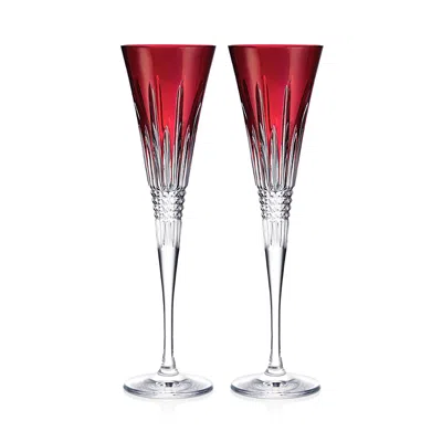 Waterford New Year Celebration Red Flute, Set Of 2