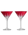 Waterford New Year Firework Martini Glasses, Set Of 2 In Red