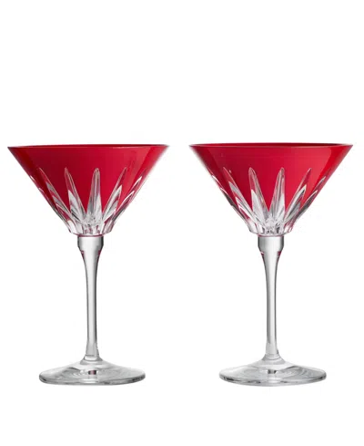 Waterford New Year Firework Martini Glasses, Set Of 2 In Red