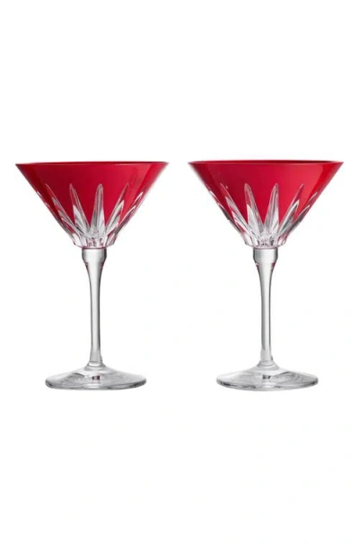 Waterford New Year Firework Set Of 2 Martini Glasses In Red