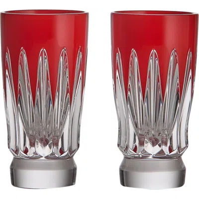 Waterford New Year Firework Set Of 2 Shot Glasses In Red
