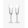 Waterford Opulence Set Of 2 Lead Crystal Champagne Flutes In Transparent