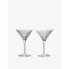 Waterford Opulence Set Of 2 Lead Crystal Martini Glasses In Transparent