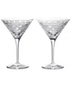 Waterford Opulence Set Of 2 Lead Crystal Martini Glasses In Transparent