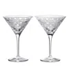 Waterford Opulence Set Of 2 Lead Crystal Martini Glasses In Transparent