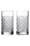 Waterford Opulence Set Of 2 Lead Crystal Highball Glasses In Transparent