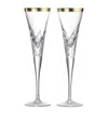 Waterford Celebrations Toasting Flute Crystal Glasses Set Of Two In Transparent