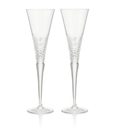 Waterford Set Of 2 Circon Champagne Flutes In Transparent