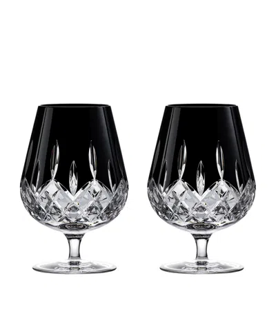 Waterford Set Of 2 Connoisseur Lismore Brandy Balloons In Black