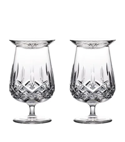 WATERFORD SET OF 2 CONNOISSEUR LISMORE CRYSTAL SNIFTERS AND CAPS
