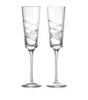 Waterford Set Of 2 Crystal Aran Champagne Flutes