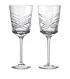 Waterford Set Of 2 Crystal Aran Red Wine Glasses In Clear