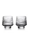 Waterford Set Of 2 Crystal Aran Tumblers In Clear