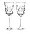 Waterford Set Of 2 Crystal Aran White Wine Glasses In Clear