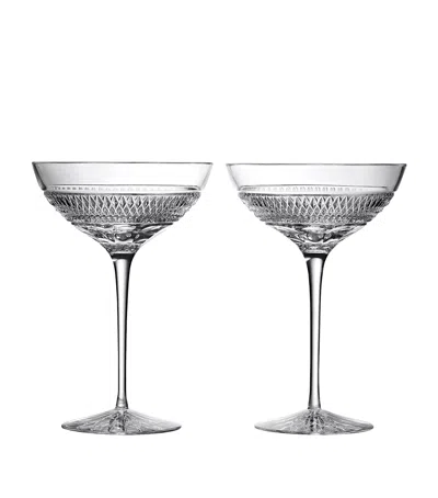 Waterford Set Of 2 Crystal Copper Coast Coupe Glasses In Clear