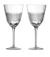 Waterford Set Of 2 Crystal Copper Coast White Wine Glasses In Clear