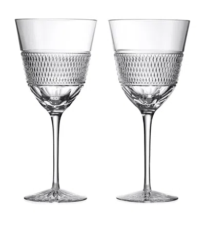 Waterford Set Of 2 Crystal Copper Coast White Wine Glasses In Clear