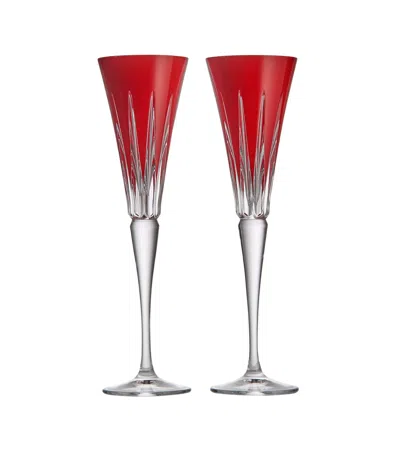 WATERFORD SET OF 2 CRYSTAL FIREWORK FLUTES