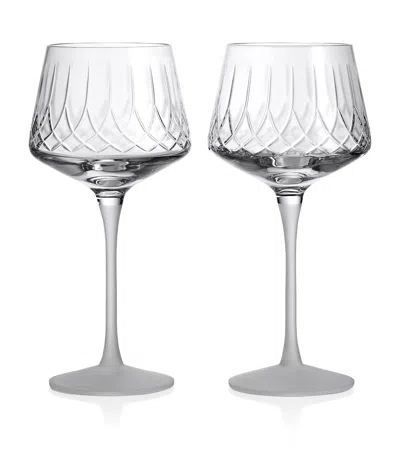 Waterford Set Of 2 Crystal Lismore Arcus Wine Glasses In Clear
