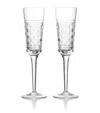 Waterford Opulence Set Of 2 Lead Crystal Champagne Flutes In Transparent